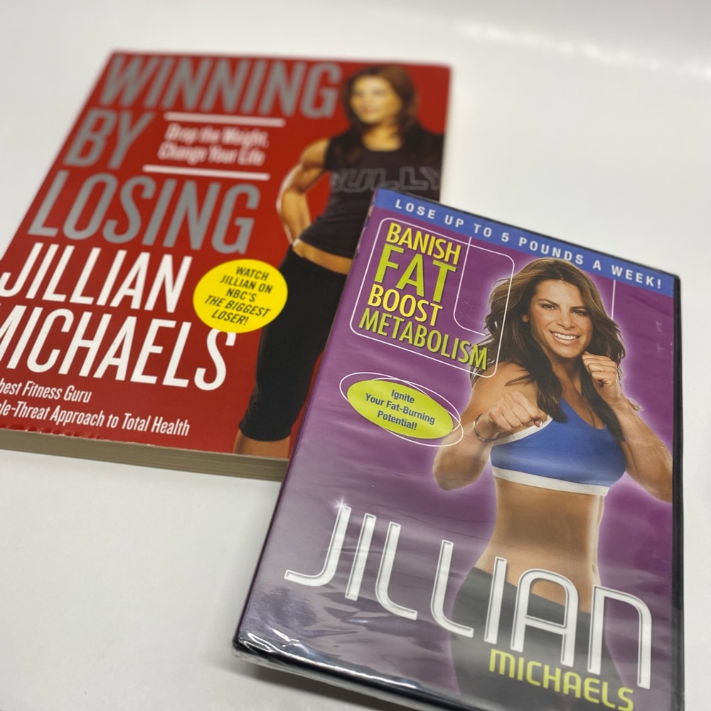 * Jillian Michaels set book & exercise DVD home workout how to exercise info